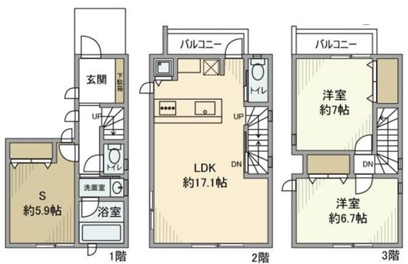 渋谷区本町３丁目戸建 間取り