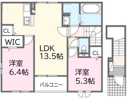 メゾンラフィネ 201号室 間取り