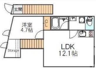 L’SPACE東中野 H号室 間取り