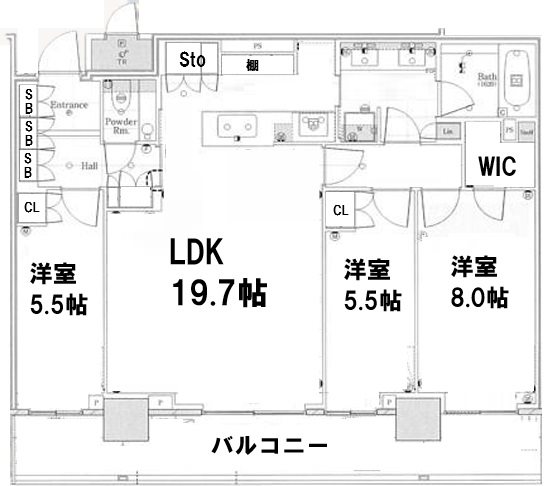 パークタワー西新宿 4005号室 間取り