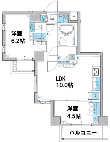 ルフォンプログレ中野富士見町 601号室 間取り