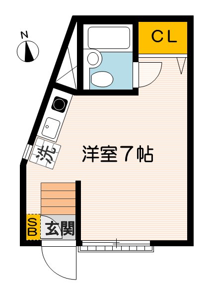 ハイツカサイ 101号室 間取り