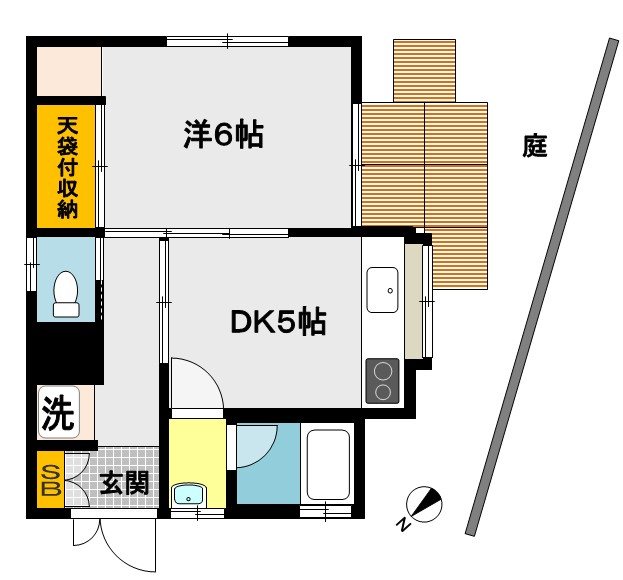 小川ハウス 1号室 間取り
