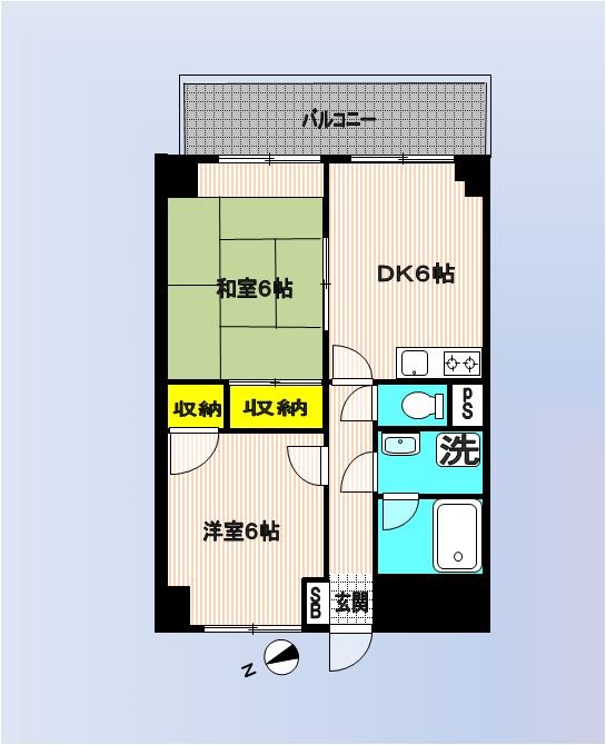 関東上石神井マンション 515号室 間取り