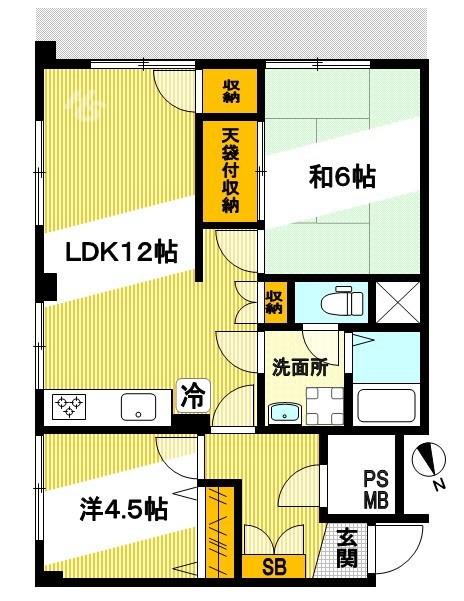 レジ東郷 12号室 間取り