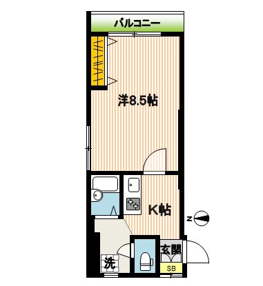 富士見ハイツ 401号室 間取り