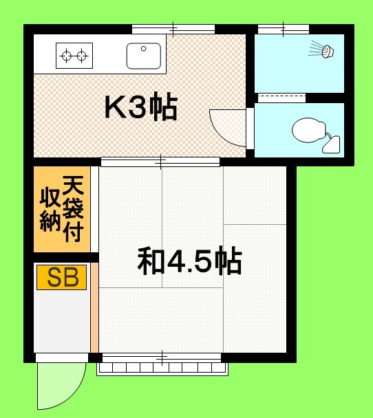 牧野荘 110号室 間取り