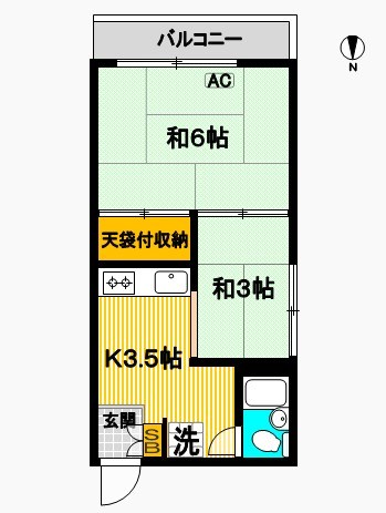 山田荘 201号室 間取り