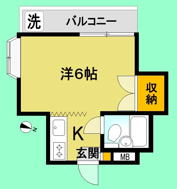 梅里グリーンハウス 201号室 間取り