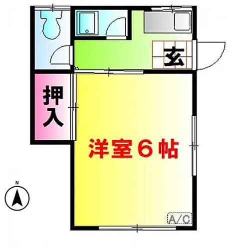 コーポ市川 101号室 間取り