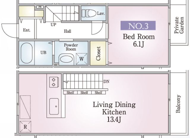 カーサフェリシア 3号室 間取り