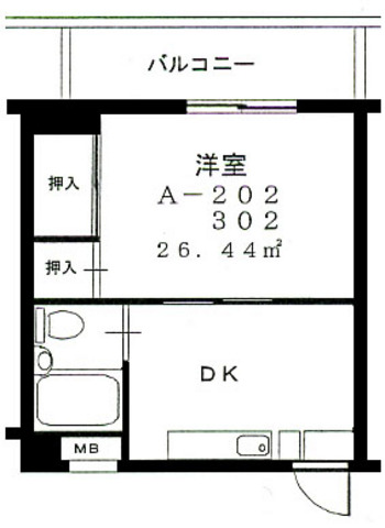 コーポサザンクロスA A302号室 間取り