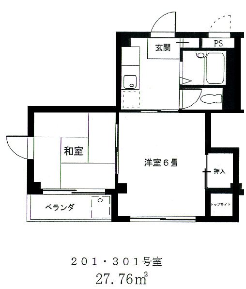 ドリーム野中 301号室 間取り
