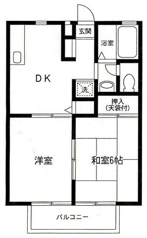 ファミール溝口 201号室 間取り