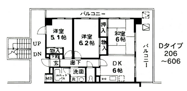 フォレストグリーン 406号室 間取り