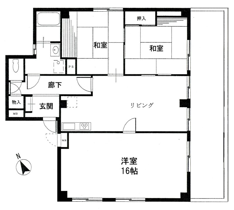 セントラルマンション 102号室 間取り
