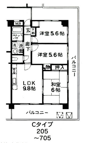 フォレストグリーン 605号室 間取り