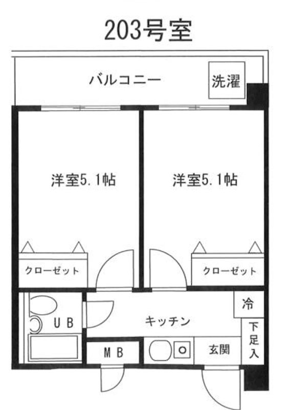 大澤フルーツビル 203号室 間取り