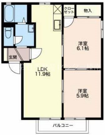 ヴィラ　オルテンシアB 間取り