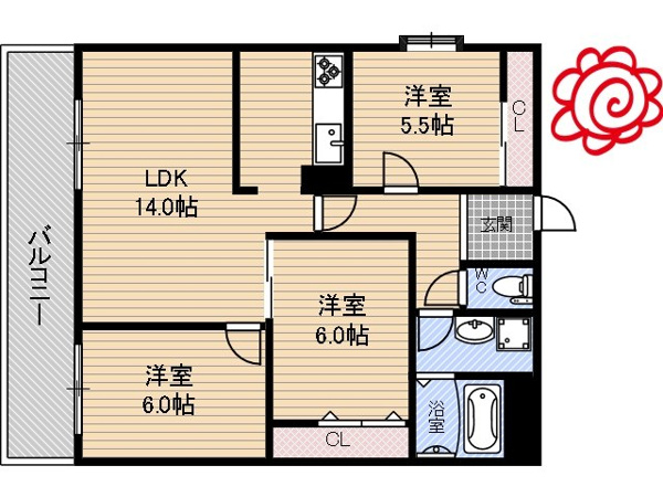 GLANZ三ツ島 間取り