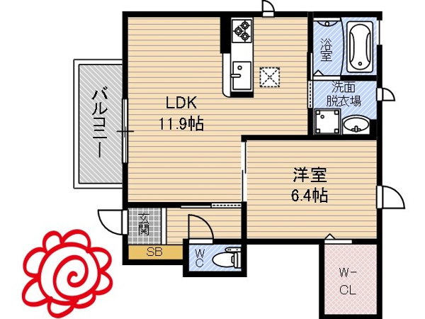 シャーメゾン稲田本町A棟 間取り