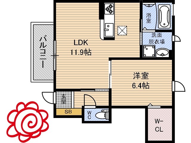 シャーメゾン稲田本町A棟 間取り