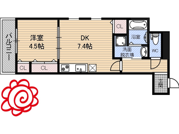 フジパレス鶴見Ⅵ番館 間取り