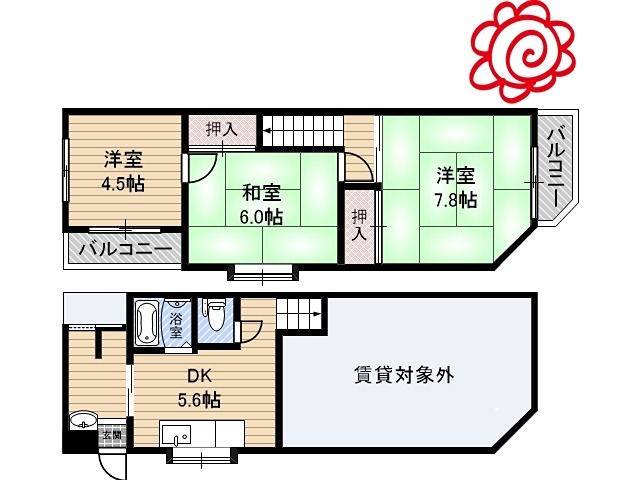 今津南1丁目貸家 間取り