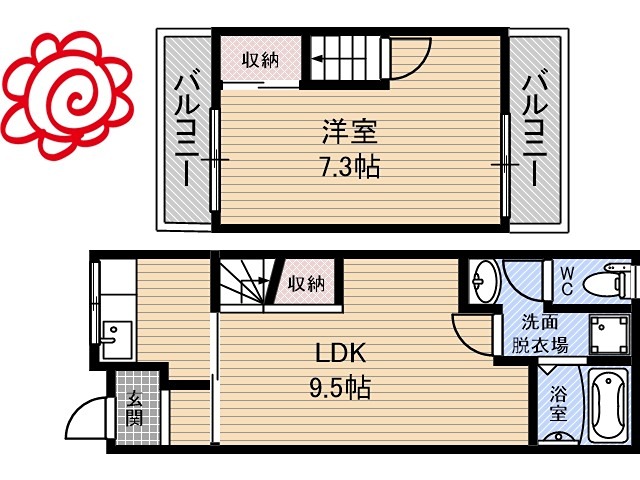 中茶屋１丁目テラスハウス 間取り