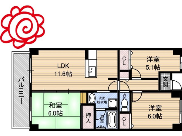 グランドソーワ今福鶴見 間取り
