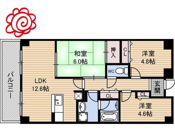 グランドソーワ今福鶴見 間取り