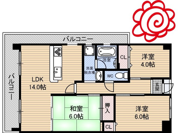 アビタ山本放出西 間取り