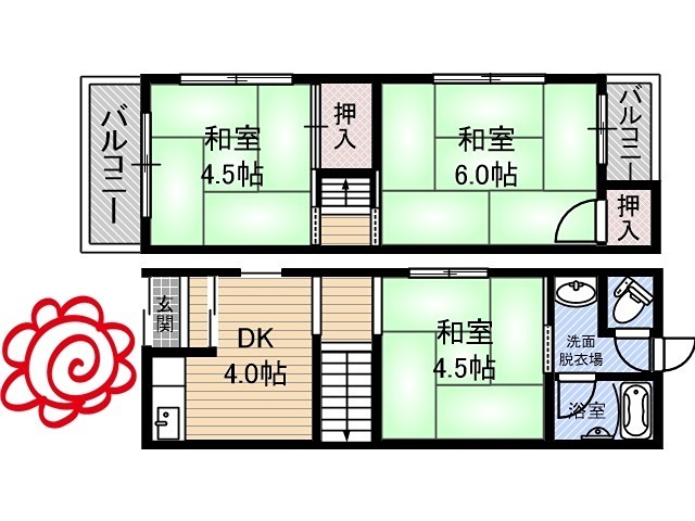 三ツ島２丁目テラスハウス 間取り