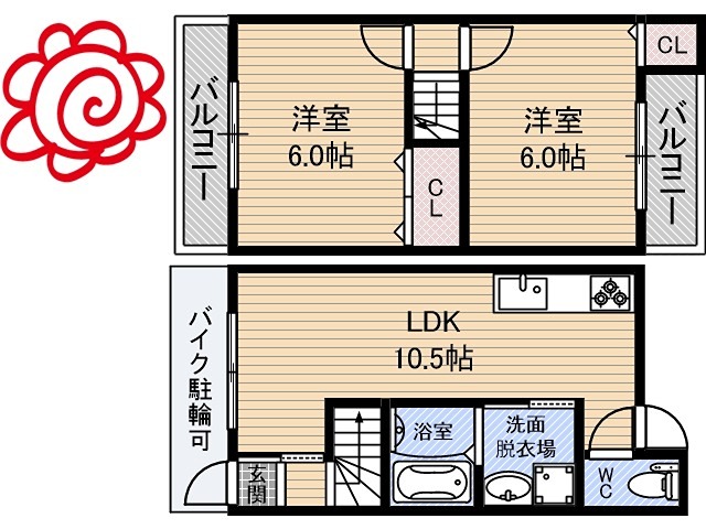 北島町テラスハウス 間取り
