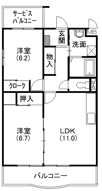 ガーデンロゼ弁天 間取り