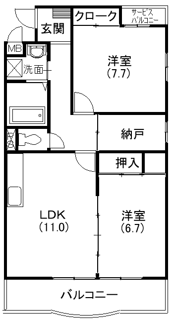 ガーデンロゼ弁天 間取り