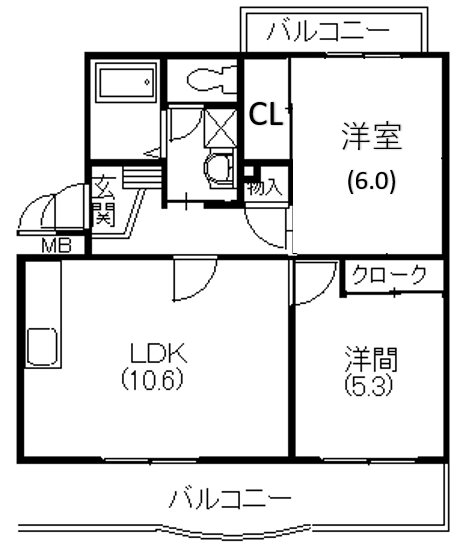 メディオ初生弐番館 間取り