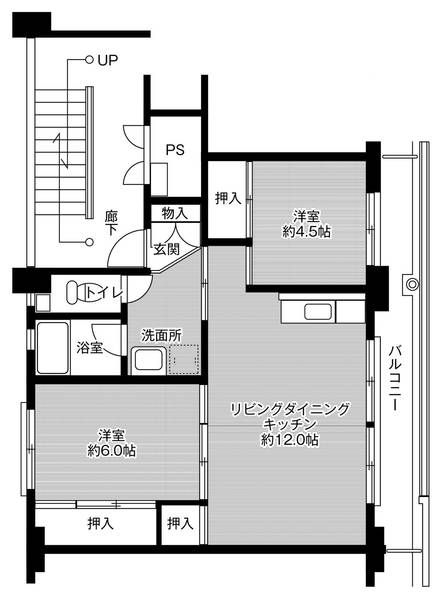 ビレッジハウス福田Ⅰ２号棟 間取り