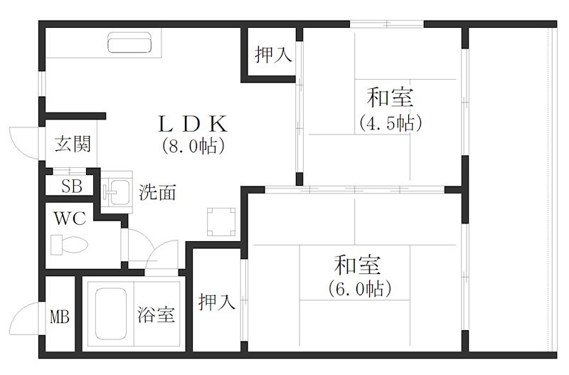 大阪府大阪市西成区南津守７丁目 間取り