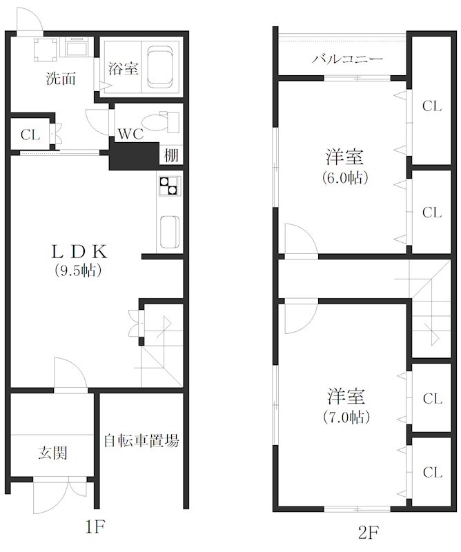 千本北2丁目戸建賃貸 間取り