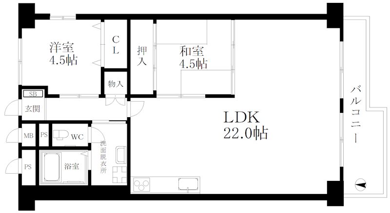 新北島コーポ2号棟 間取り
