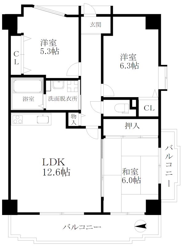 南海ハイライズフラット天下茶屋 間取り
