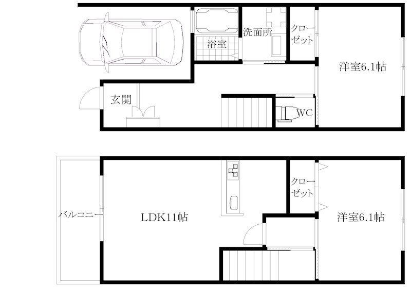 鶴見橋1丁目戸建賃貸 間取り