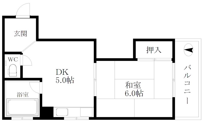 ｉｃｒｏｓｓＡＭ北加賀屋(コーポラスローザ) 間取り