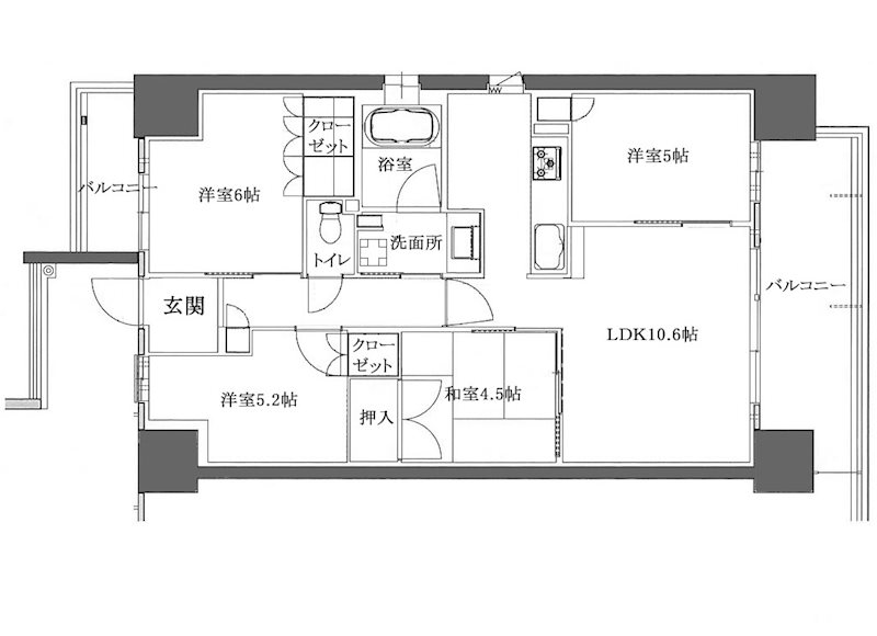 シャルマンフジスマート住之江ファミリア 間取り