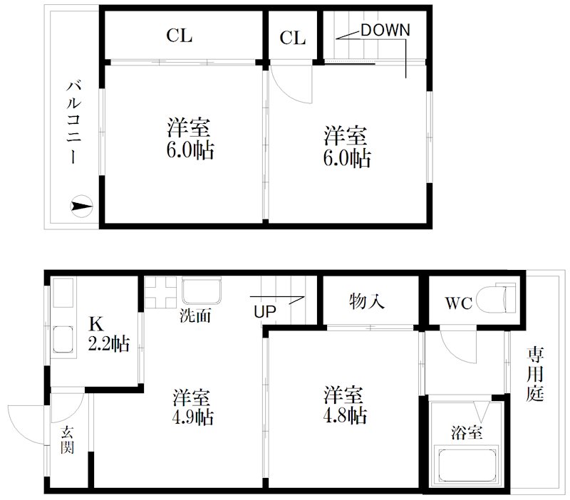 遠里小野7丁目戸建賃貸 間取り