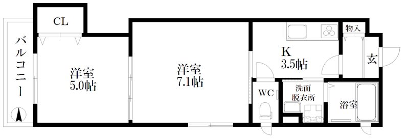 クリエオーレ玉出東 間取り