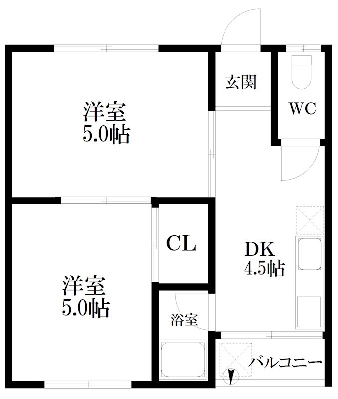 エクセル新開コーポ 間取り