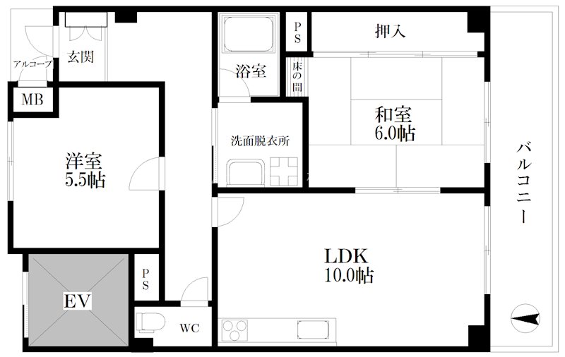 プリメール帝塚山 間取り