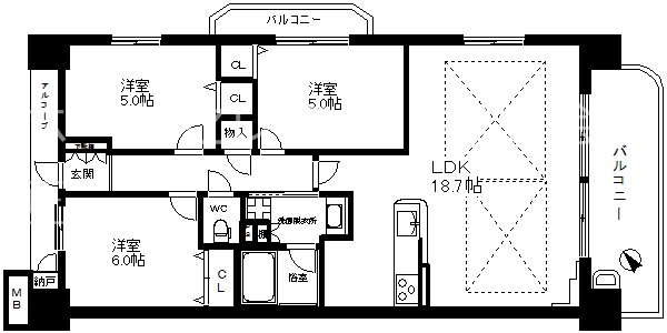 リバーガーデン岸里玉出 間取り